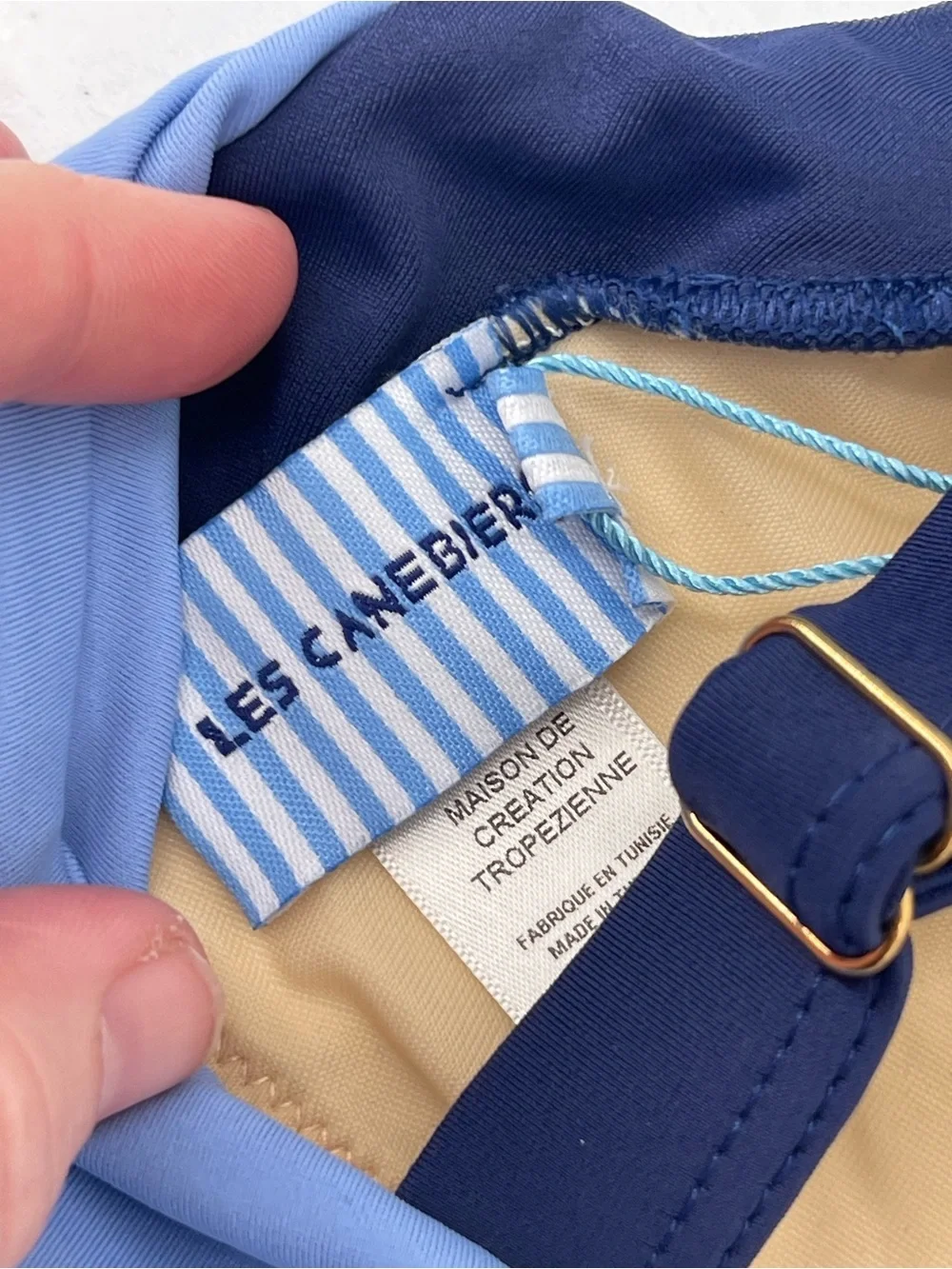 Les Canebiers NWT blue white bikini top